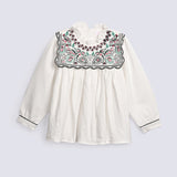 GIRLS YOKE EMBROIDERED TOP