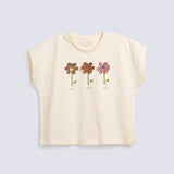 GIRLS APPLIQUE FLOWER T SHIRT
