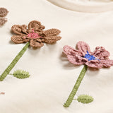 GIRLS APPLIQUE FLOWER T SHIRT