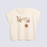 GIRLS APPILQUE FLOWER T SHIRT