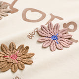GIRLS APPILQUE FLOWER T SHIRT