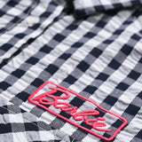 GIRLS DROP SHOULDER CHECKERED BARBIE SHIRT