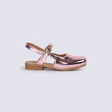 GIRLS METALLIC BALLET FLATS