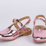 GIRLS METALLIC BALLET FLATS