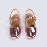 GIRLS METALLIC BALLET FLATS