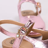 GIRLS METALLIC BALLET FLATS