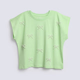 GIRLS BOXY FIT EMBELLISHED T-SHIRT