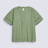GIRLS SPECIAL KNIT T-SHIRT WITH LACE