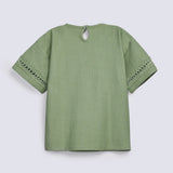 GIRLS SPECIAL KNIT T-SHIRT WITH LACE
