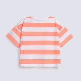 GIRLS STRIPERED BOXY T SHIRT