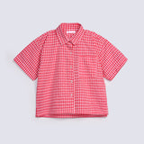 GIRLS BOXY FIT CHECKERED SHIRT