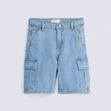 BOYS CARGO DENIM SHORTS