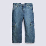 GIRLS CARGO CAPRI DENIM