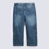 GIRLS CARGO CAPRI DENIM