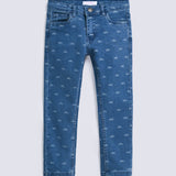 GIRLS SKINNY FIT PRINTED DENIM