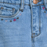 GIRLS LOOSE EMBROIDERED DENIM