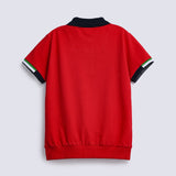 BOYS JACQUARD CONTRAST RIBBED POLO