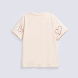 GIRLS BOXY PRINTED HEART T SHIRT