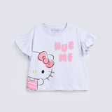GIRLS HELLO KITTY PRINTED T SHIRT