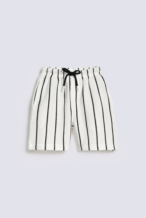 BOYS TEXTURED STRIPED SHORTS