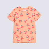 GIRLS PRINTED RIBBED TEE