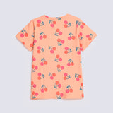 GIRLS PRINTED RIBBED TEE