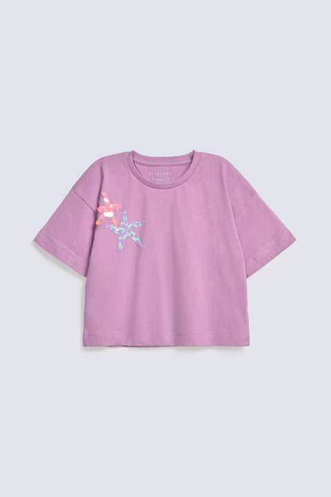 GIRLS BOXY FIT EMBELLISHED T-SHIRT