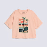 GIRLS BOXY FIT TROPICAL PRINTED T-SHIRT