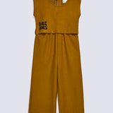 GIRLS DOUBLE LAYER EMBELLISHED JUMP SUIT