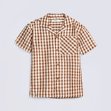 BOYS SEER SUCKER CHECK SHIRT