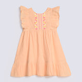 GIRLS EMBROIDERED DRESS WITH FRILL