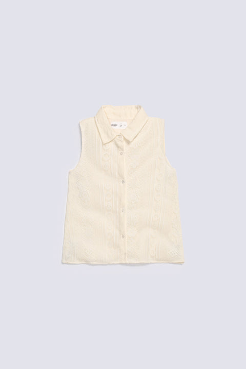 GIRLS NET BUTTON DOWN SHIRT