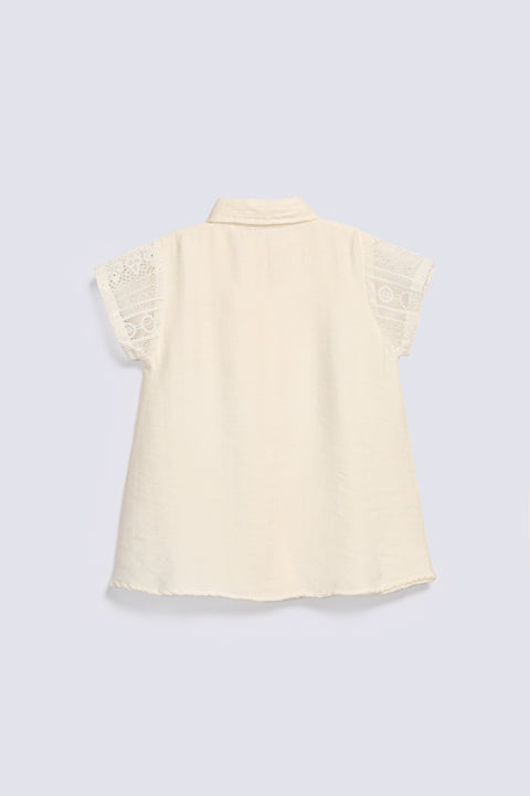 GIRLS NET BUTTON DOWN SHIRT