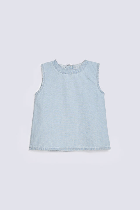 GIRLS SLEEVELESS DENIM TOP