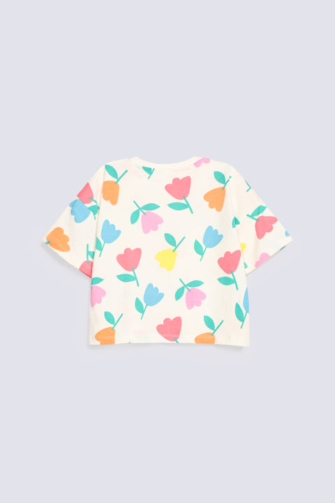 GIRLS FLORAL PRINTED T-SHIRT
