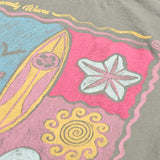 GIRLS DROP SHOULDER TROPICAL PRINTED T-SHIRT