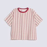 GIRLS BOXY JACQUARD STRIPED T-SHIRT