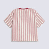 GIRLS BOXY JACQUARD STRIPED T-SHIRT