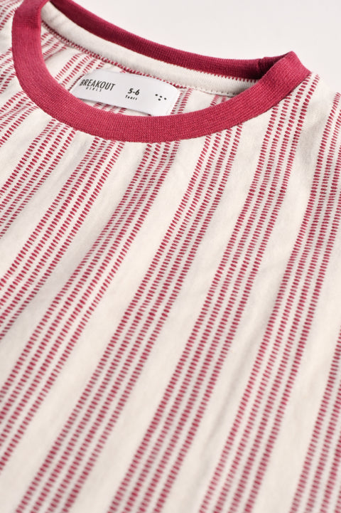GIRLS BOXY JACQUARD STRIPED T-SHIRT