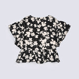 GIRLS FLORAL PRINTED TOP WITH FRILL