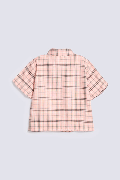 GIRLS BOXY CHECKERED SHIRT