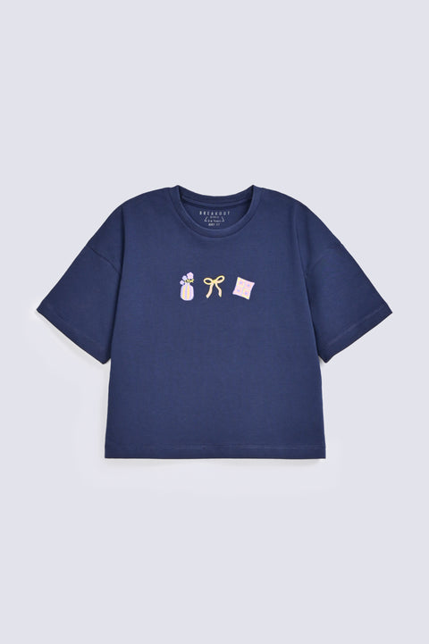 GIRLS BOXY FIT PRINTED T-SHIRT