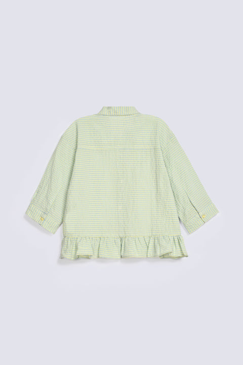 GIRLS CHECKERED BUTTON UP SHIRT