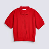GIRLS SPECIAL KNIT ELASTICATED POLO