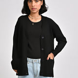 CASHMERE HAND-FEEL CARDIGAN