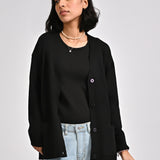 CASHMERE HAND-FEEL CARDIGAN