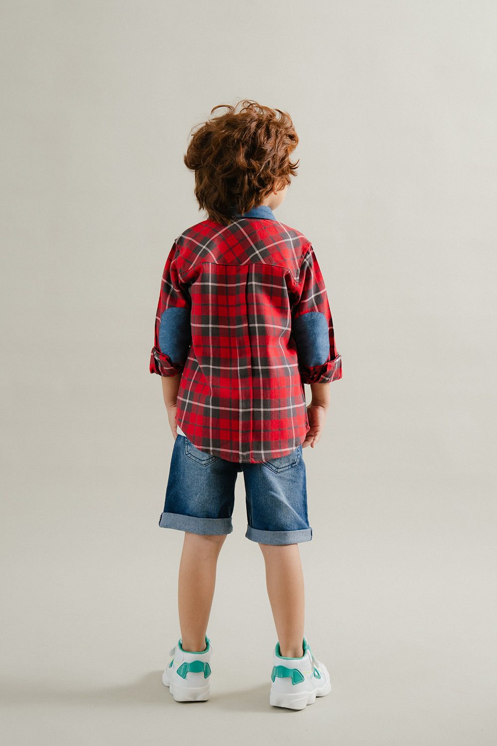 BOYS CONTRAST COLLAR SHIRT