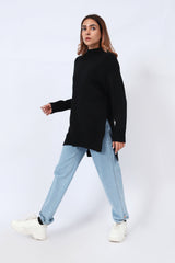 PULLOVER WITH BACK HIGH NECK DETAIL